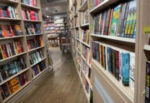 Aisles in a bookshop