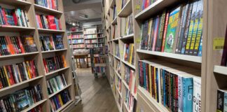 Aisles in a bookshop